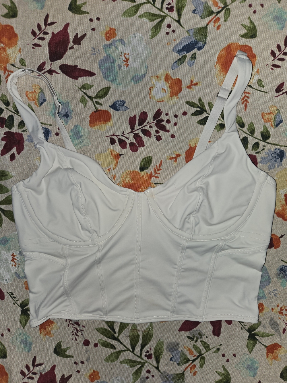 Gilly Hicks White Longline Underwire Bra Top